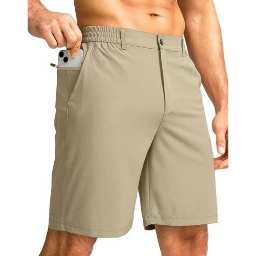 G Gradual Men's Casual 7" Lightweight Stretch Golf Shorts - Khaki - Size Medium